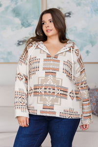 Hazel Blues® |  Just Going For It Aztec Hoodie