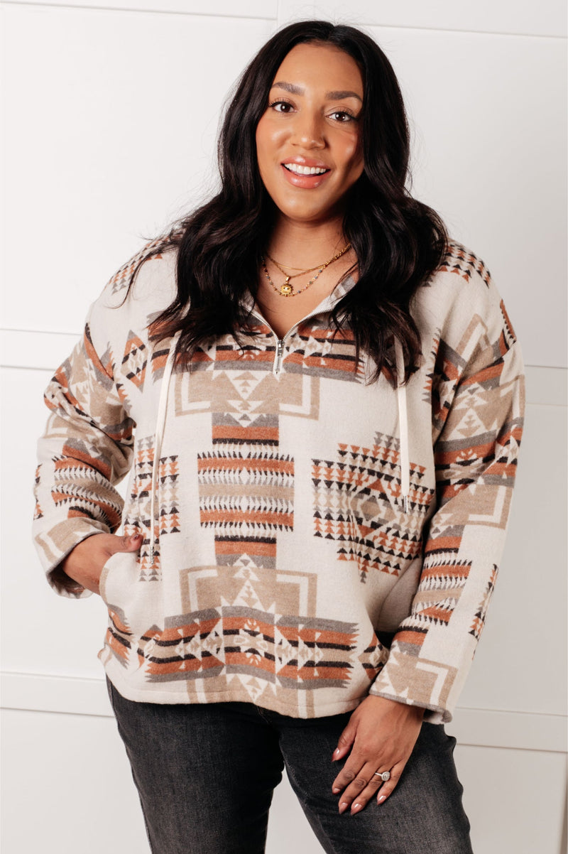 Hazel Blues® |  Just Going For It Aztec Hoodie