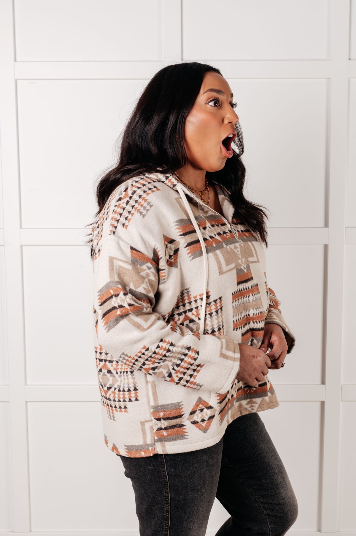 Hazel Blues® |  Just Going For It Aztec Hoodie