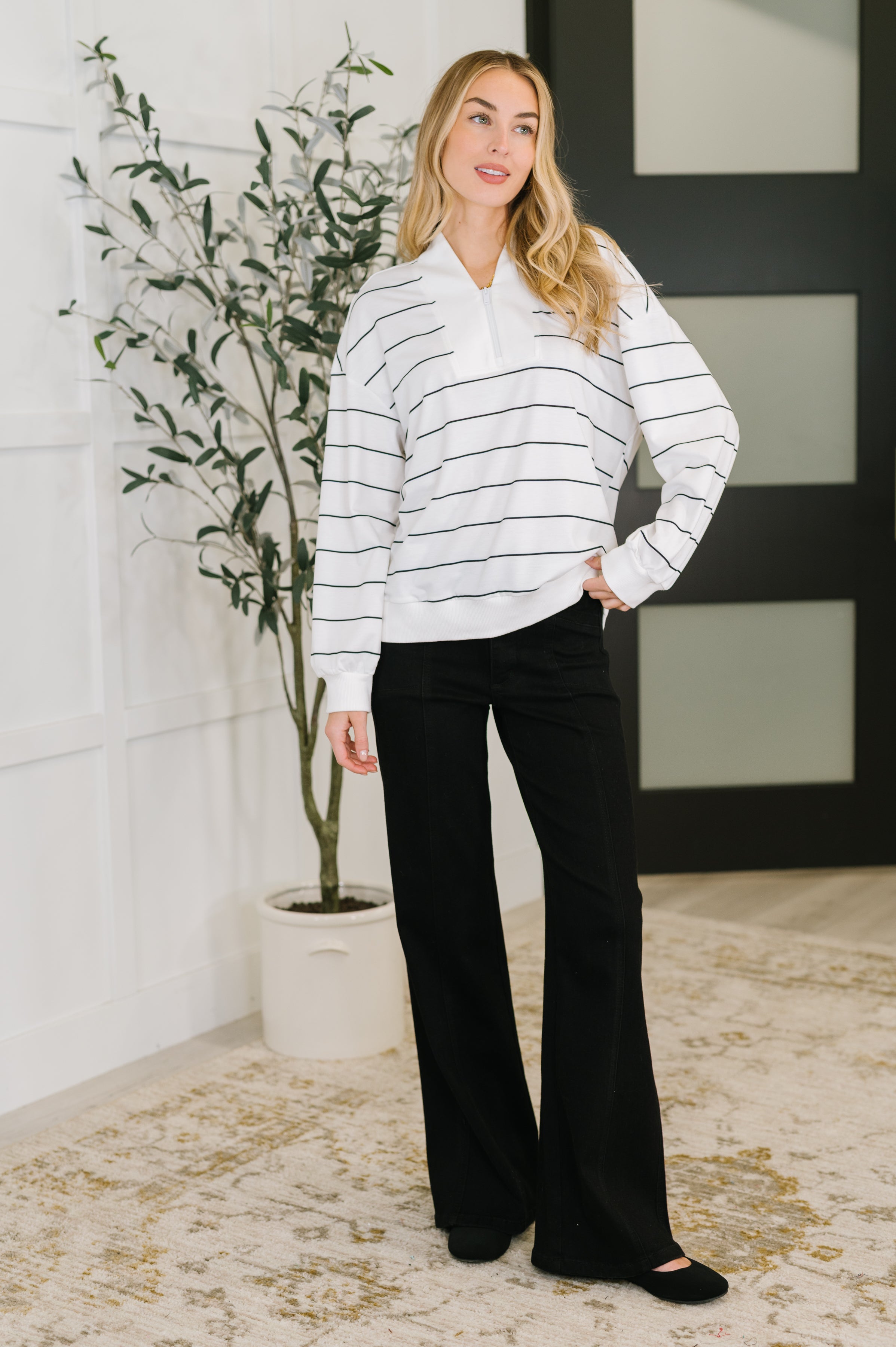 Just My Stripe Zipper Top – Hazel Blues®