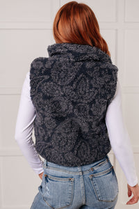 Hazel Blues® |  Just One More Layer Paisley Sherpa Print Vest