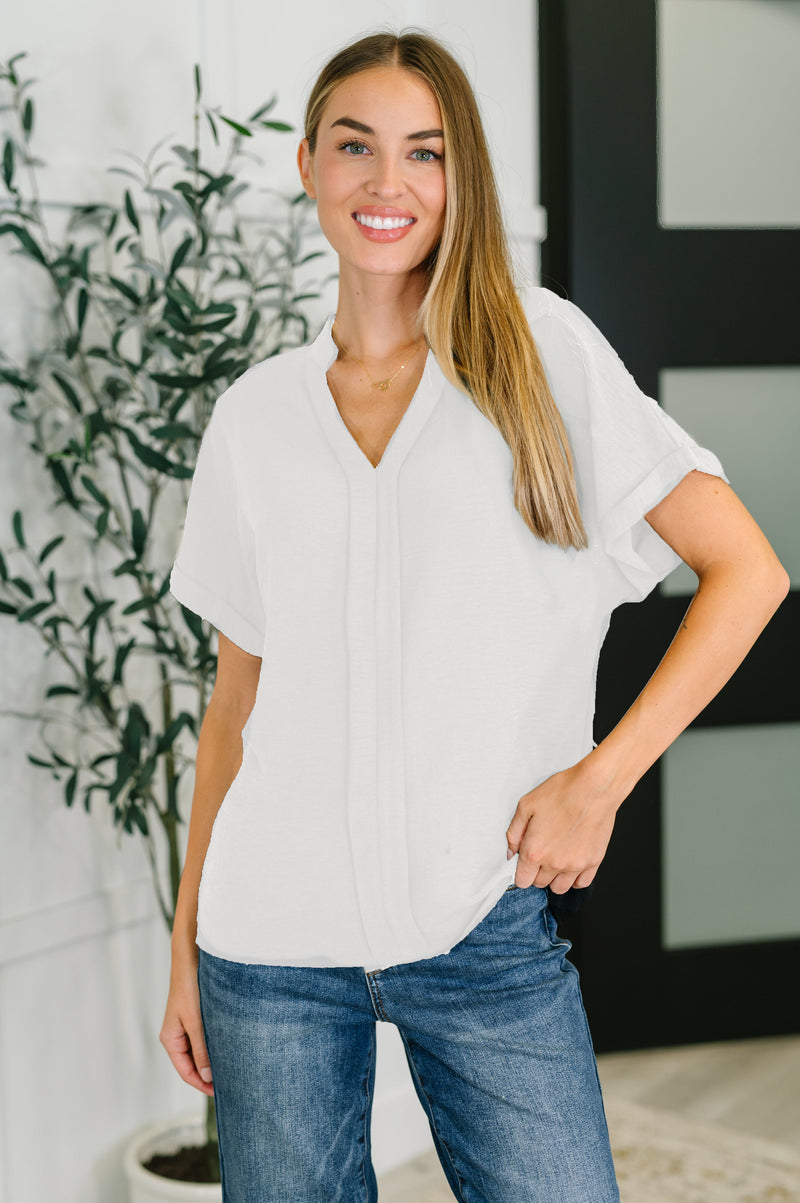 Hazel Blues® |  PREORDER: Crinkle Wove V-Neck Blouse in Four Colors