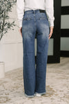 Karla High Waist Column Straight Button-Fly & Back Welt Pkts