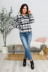 Hazel Blues® |  Kate Plaid Jacket in Black & White