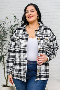 Hazel Blues® |  Kate Plaid Jacket in Black & White