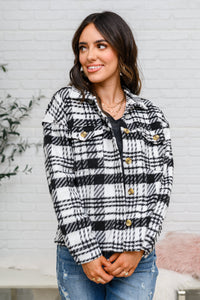 Hazel Blues® |  Kate Plaid Jacket in Black & White