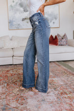 Hazel Blues® |  Katrina High Waist Distressed Denim Trousers