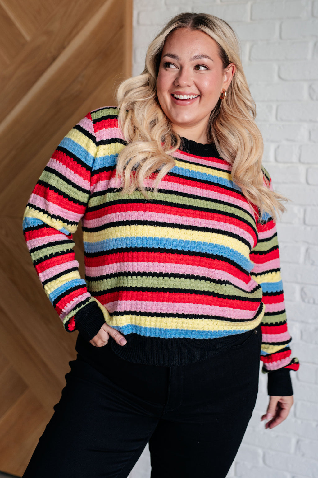Hazel Blues® |  Keep Dreaming Striped Sweater
