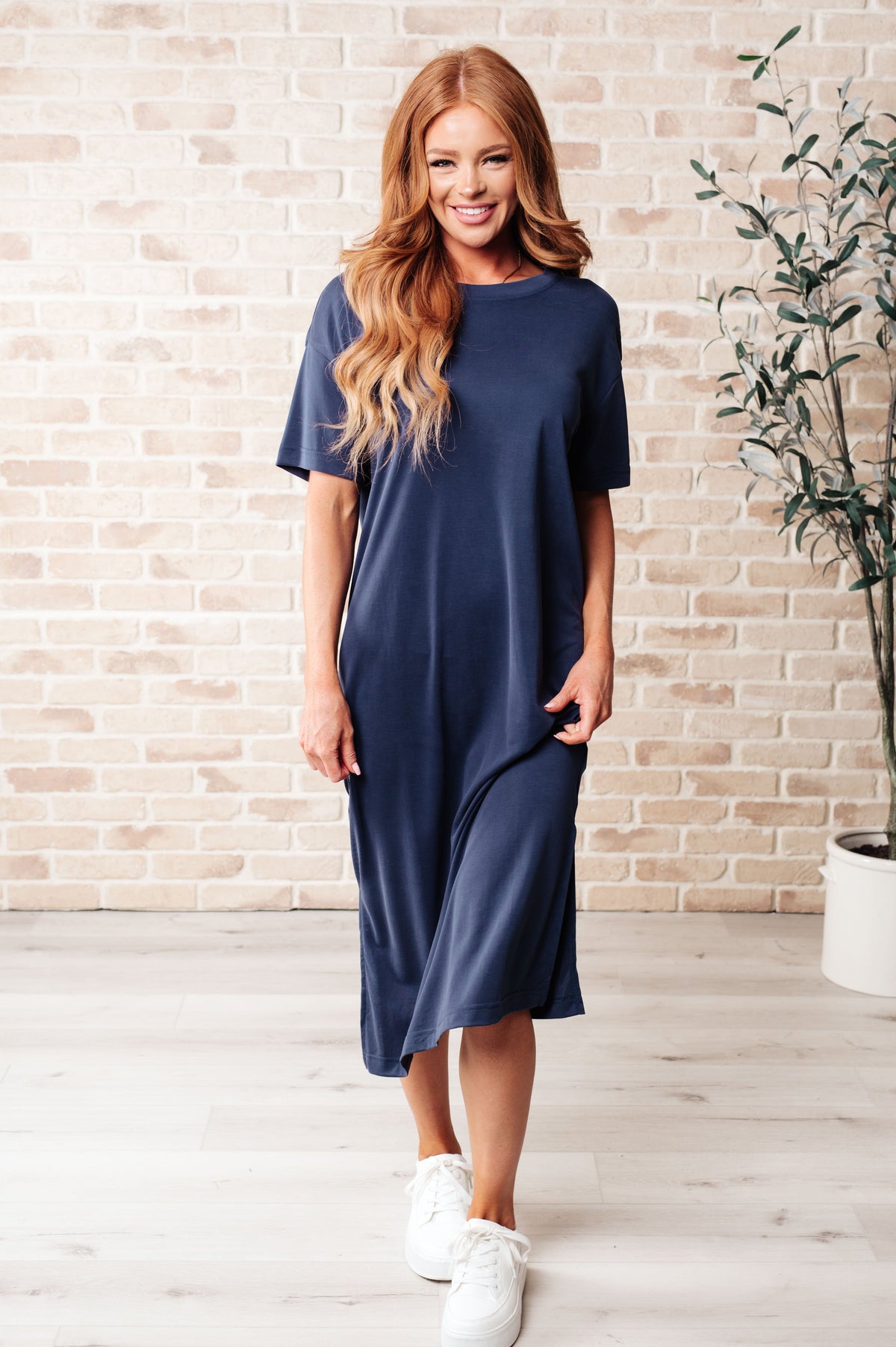 Hazel Blues® |  Keeping It Chill Drop Shoulder Maxi Dress in Dark Night