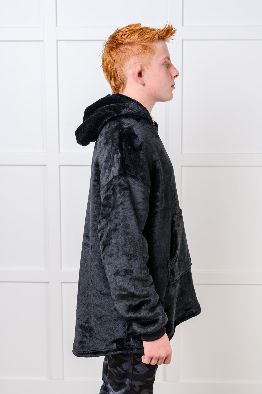 Hazel Blues® |  Kids Oversized Hoodie Blanket in Black