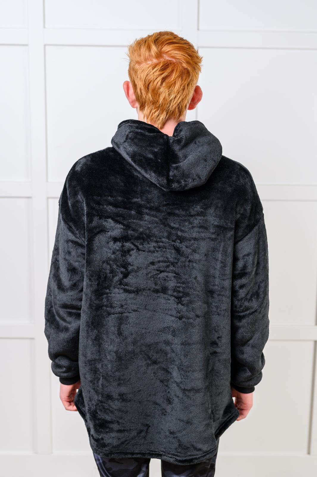 Hazel Blues® |  Kids Oversized Hoodie Blanket in Black