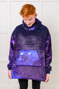 Hazel Blues® |  Kids Oversized Hoodie Blanket in Starry Sky