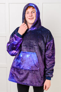 Hazel Blues® |  Kids Oversized Hoodie Blanket in Starry Sky