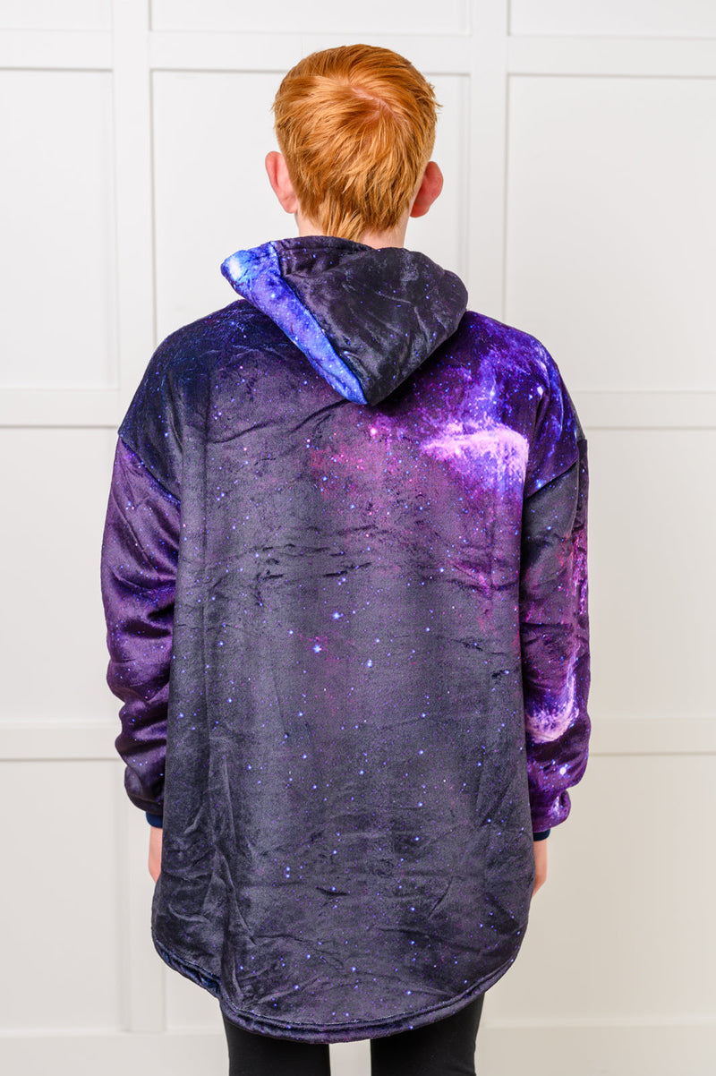 Hazel Blues® |  Kids Oversized Hoodie Blanket in Starry Sky