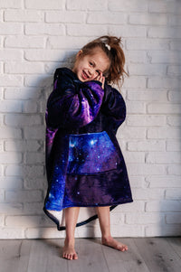 Hazel Blues® |  Kids Oversized Hoodie Blanket in Starry Sky