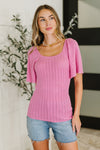 Hazel Blues® |  PREORDER: Kimono Sleeve Knit Blouse in Fuchsia
