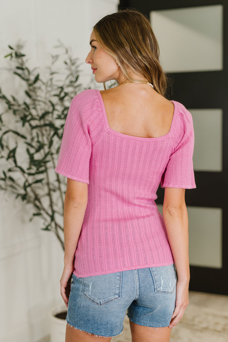Hazel Blues® |  PREORDER: Kimono Sleeve Knit Blouse in Fuchsia