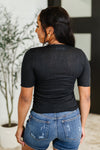 Hazel Blues® |  Knit Pick Basic Tee in Black