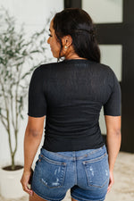 Hazel Blues® |  Knit Pick Basic Tee in Black