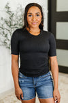 Hazel Blues® |  Knit Pick Basic Tee in Black
