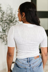 Hazel Blues® |  Knit Pick Basic Tee in Off White