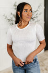 Hazel Blues® |  Knit Pick Basic Tee in Off White