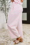 Hazel Blues® |  PREORDER: Knit Tank and Bottoms Set in Pink n White Stripe