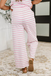 Hazel Blues® |  PREORDER: Knit Tank and Bottoms Set in Pink n White Stripe