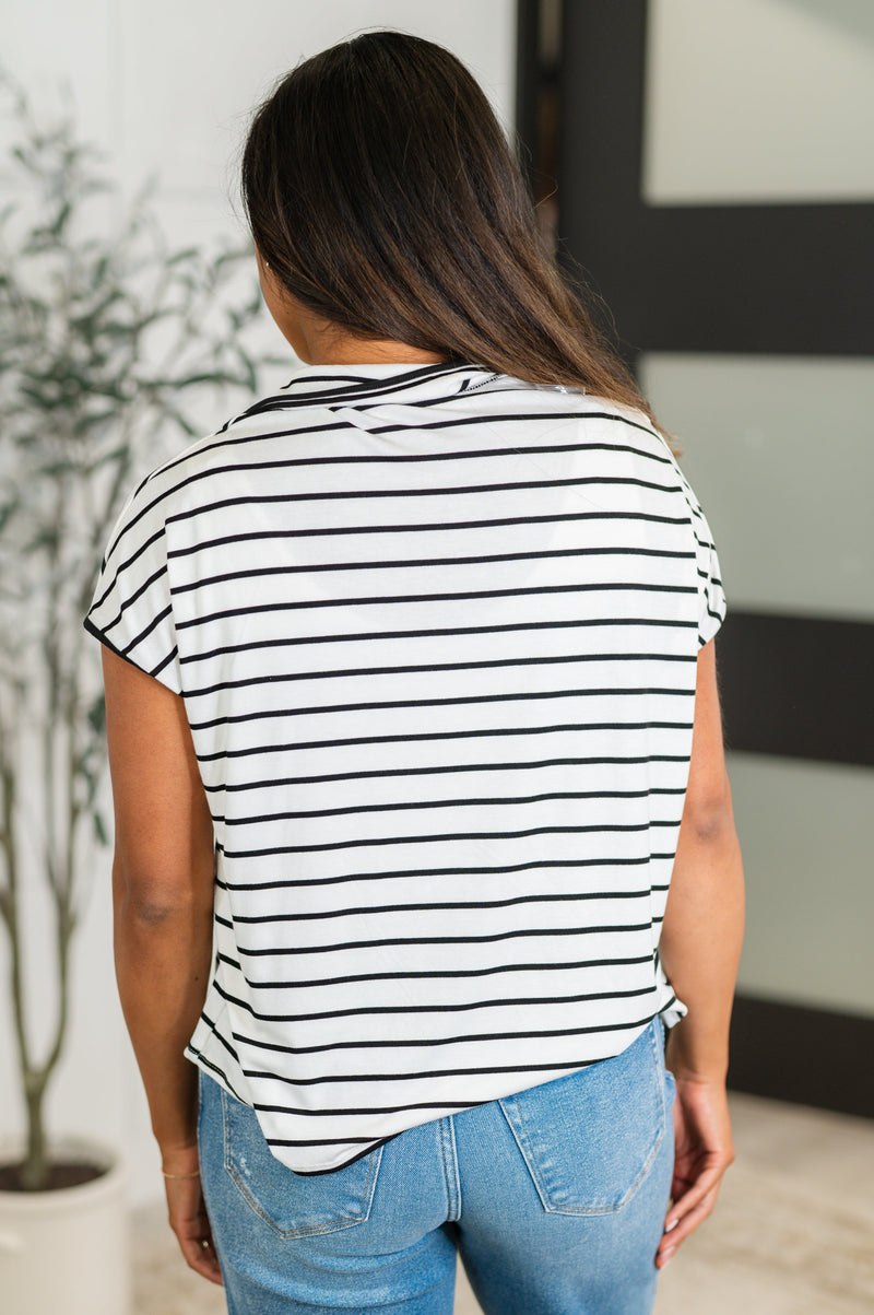 Hazel Blues® |  Knot Today Collared Bow Top
