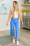 Hazel Blues® |  Lisa High Rise Control Top Wide Leg Crop Jeans in Sky Blue