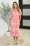 Hazel Blues® |  La Femme Hour Collared Button Down Dress