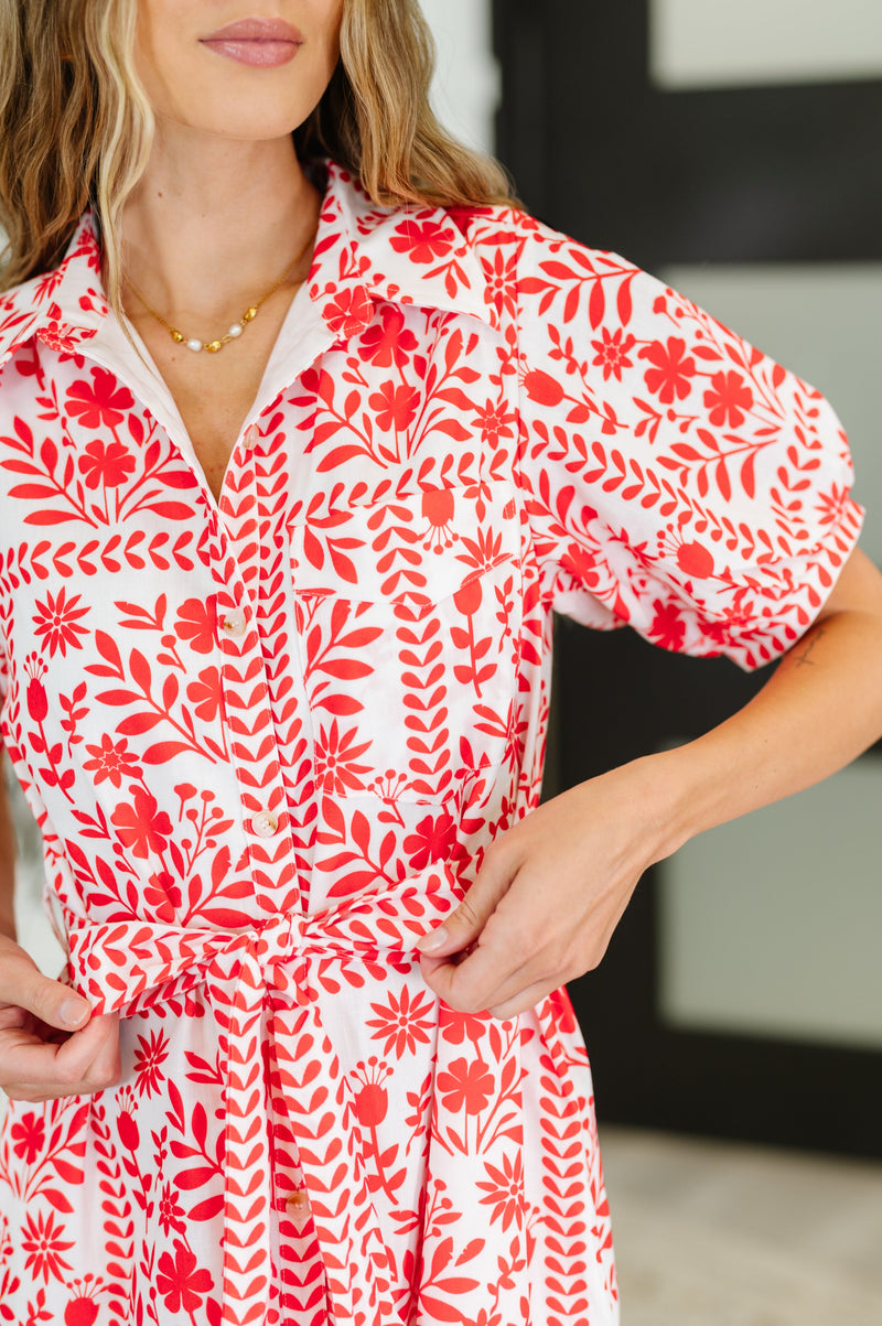 Hazel Blues® |  La Femme Hour Collared Button Down Dress