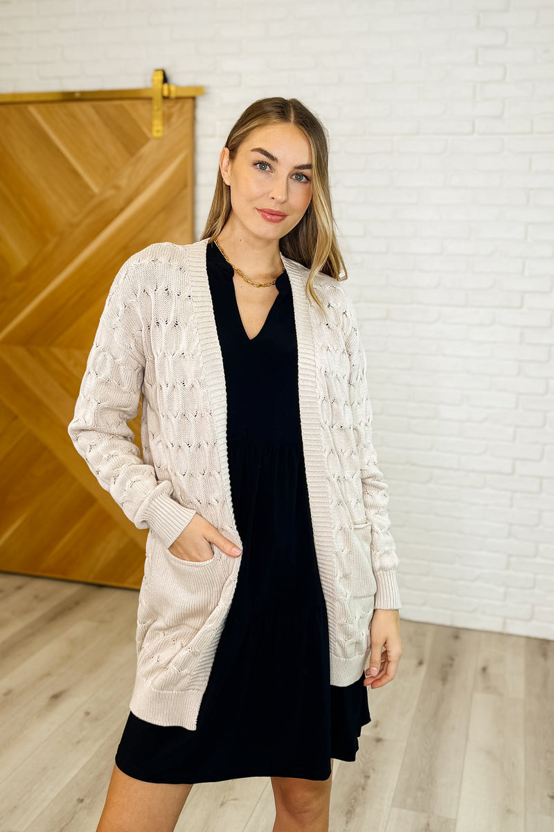 Hazel Blues® |  Laugh Airily Cable Knit Cardigan