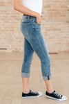 Hazel Blues® |  Laura Mid Rise Cuffed Skinny Capri Jeans
