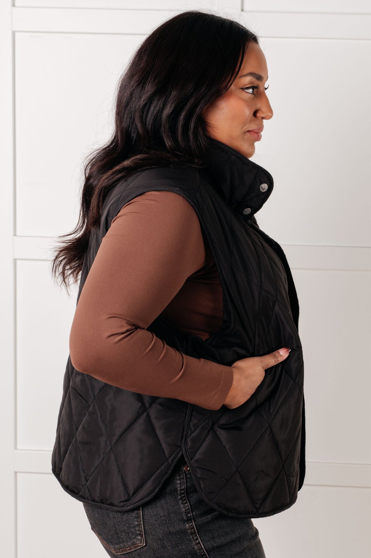 Hazel Blues® |  Layering Queen Quilted Puffer Vest in Black