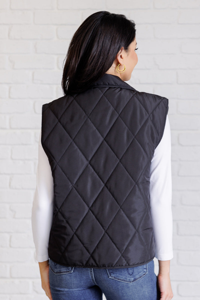 Hazel Blues® |  Layering Queen Quilted Puffer Vest in Black