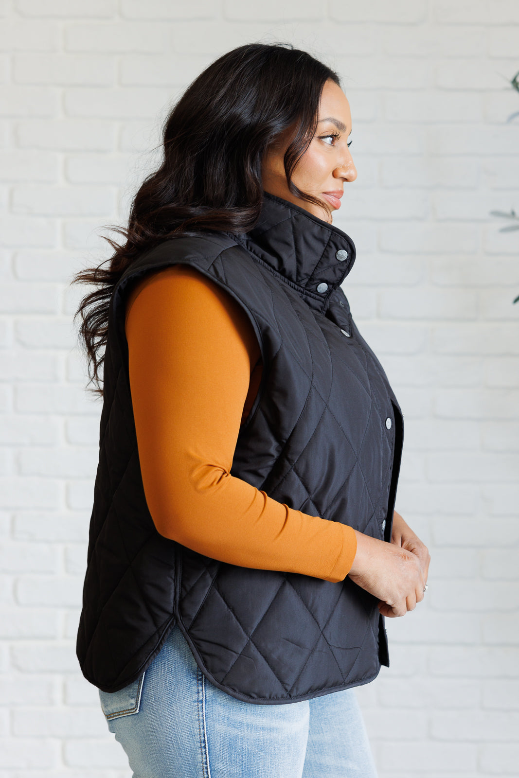 Hazel Blues® |  Layering Queen Quilted Puffer Vest in Black