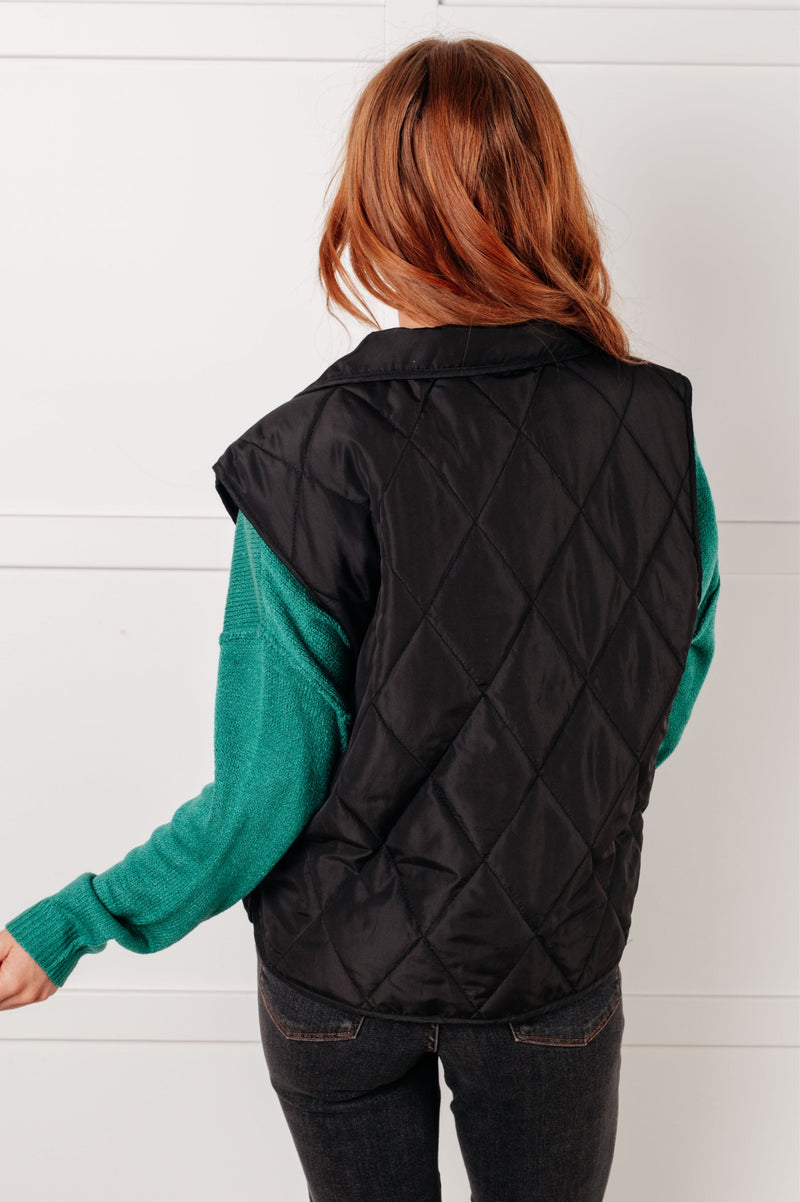 Hazel Blues® |  Layering Queen Quilted Puffer Vest in Black