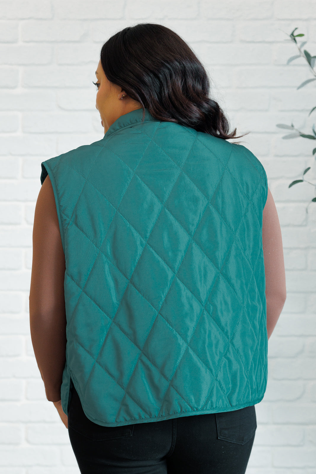 Hazel Blues® |  Layering Queen Quilted Puffer Vest in Hunter Green