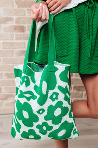 Hazel Blues® |  Lazy Daisy Knit Bag in Green