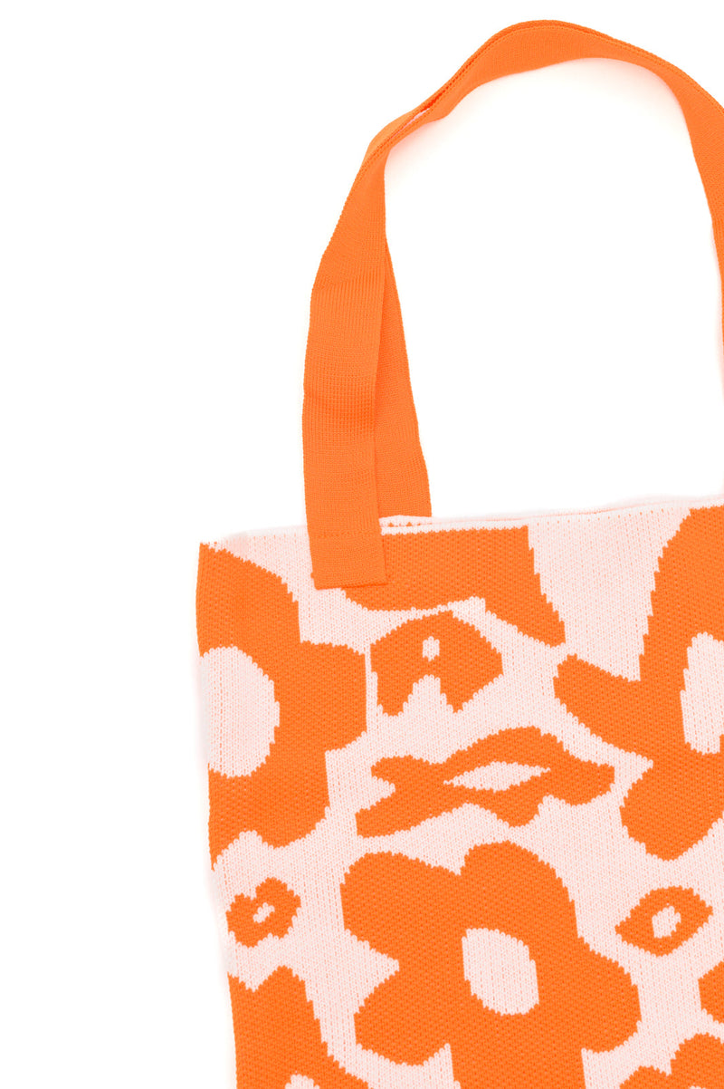 Hazel Blues® |  Lazy Daisy Knit Bag in Orange