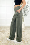 Hazel Blues® |  Leg Day Legends Straight Leg Bottoms in Grey Sage