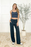 Hazel Blues® |  Leg Day Legends Straight Leg Bottoms in Nocturnal Navy
