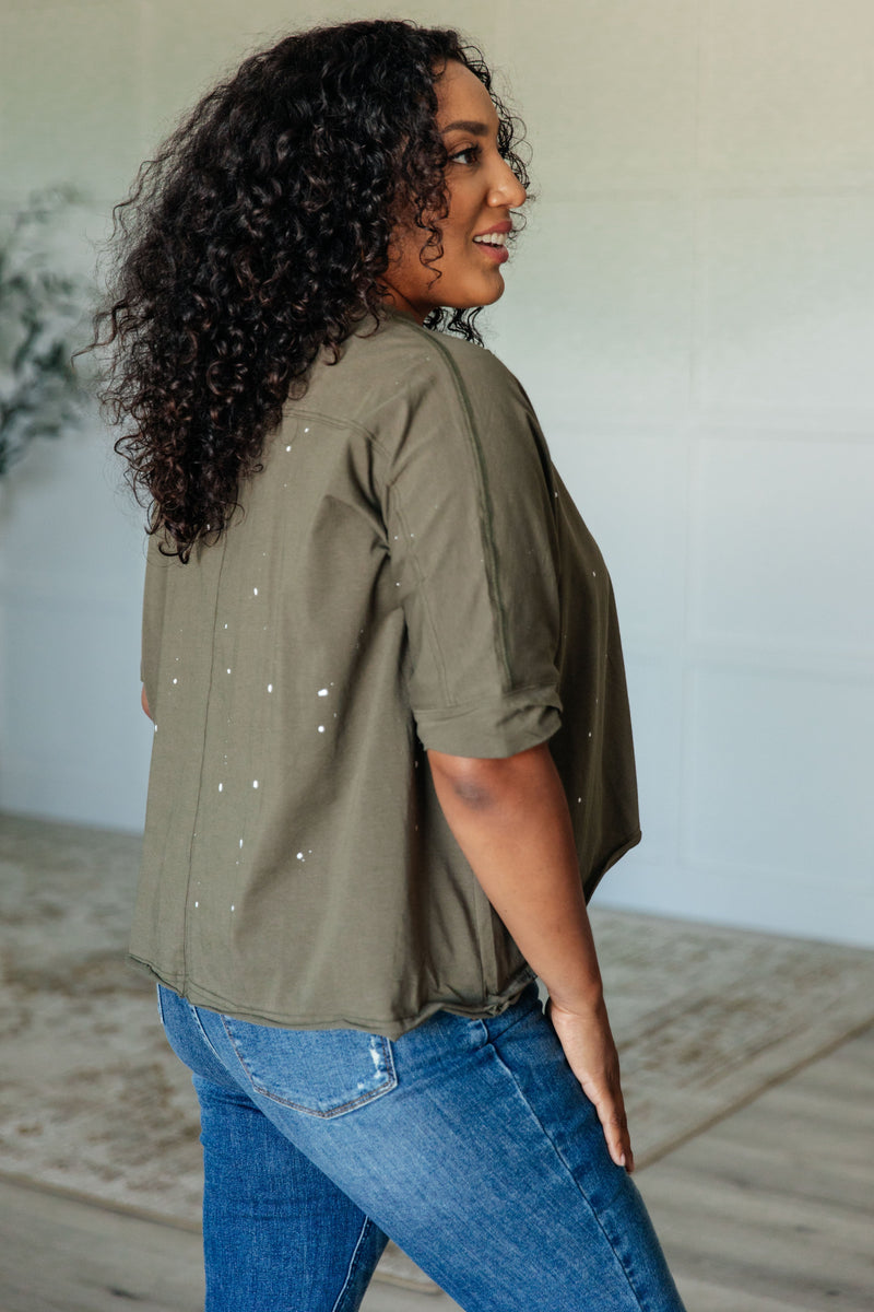 Hazel Blues® |  Less Than Stressed Asymmetrical Distressed Top