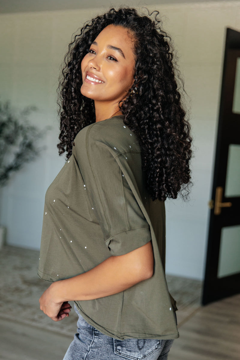 Hazel Blues® |  Less Than Stressed Asymmetrical Distressed Top