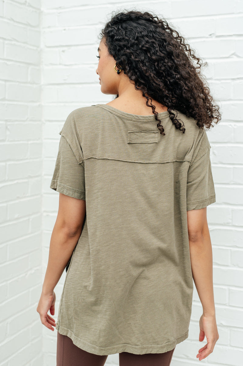 Hazel Blues® |  Let Me Live Relaxed Tee in Army