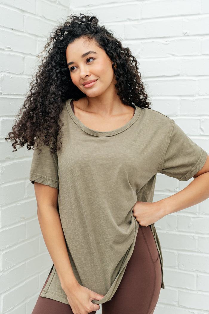 Hazel Blues® |  Let Me Live Relaxed Tee in Army