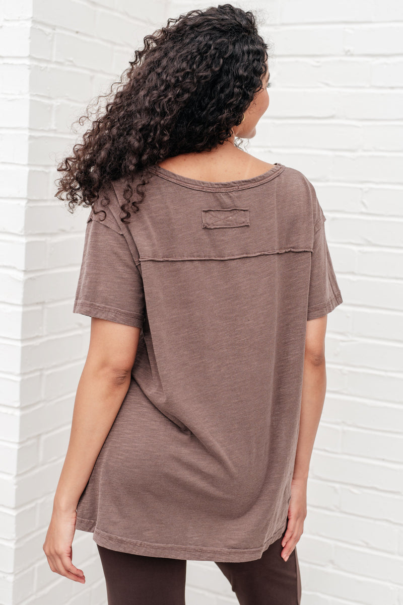 Hazel Blues® |  Let Me Live Relaxed Tee in Brown