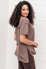 Hazel Blues® |  Let Me Live Relaxed Tee in Brown