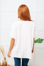 Hazel Blues® |  Let's Get Down to Business V-Neck Blouse in Cream